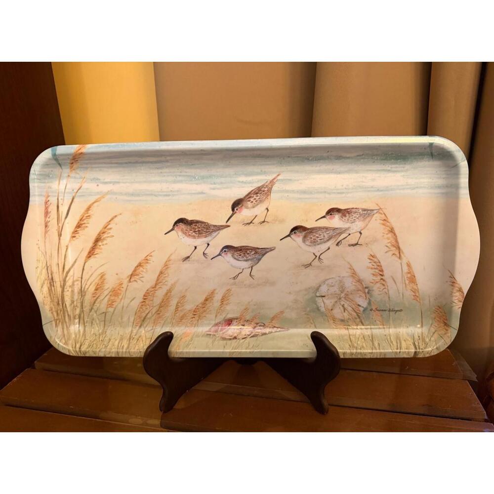 Vintage Susan Winget Sandpiper Beach Melamine Serving Tray‎